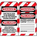 Nmc Bilingual Lockout Tags - This Tag & Lock To Be Removed Only By The Person Shown SPLOTAG1